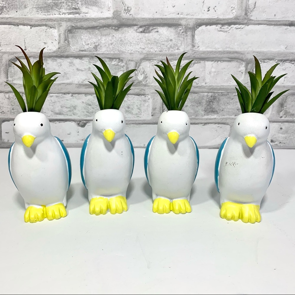 Set of 4 Sun Squad Artificial Mini Succulent Birds
